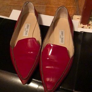 Red  pattern leather “Jimmy Choo